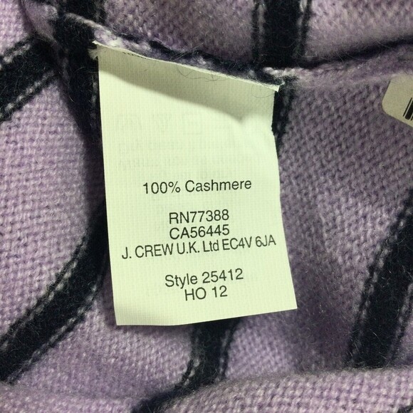 J. Crew womens Sweater Italian Cashmere Striped 3/4 Sleeve Pullover Knit Sz S - Picture 8 of 9
